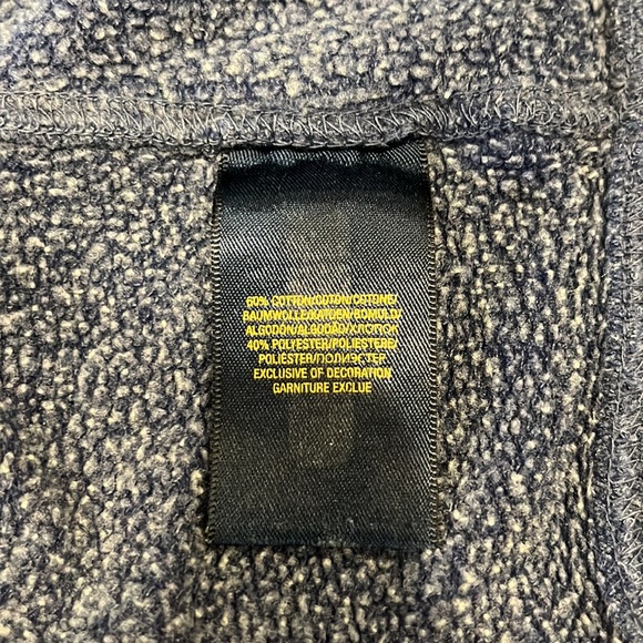 Polo Ralph Lauren Boy’s Size 4 Blue Zip Up Hoodie White POLO Logo Front Pockets - Picture 5 of 13